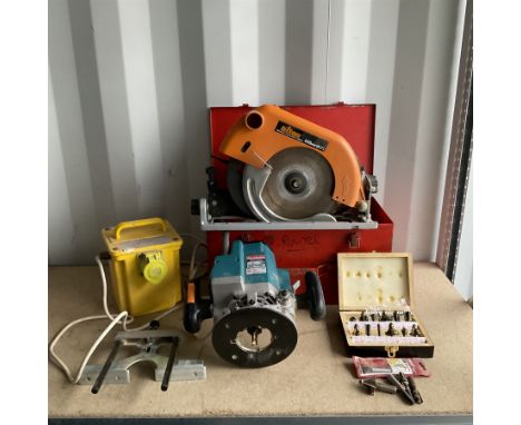Makita 3612C router with Tayler Tools bits and transformer and Triton circular saw 