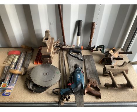 Moulding planes, drill bits, saw blades, profile planes auger bits, electric Draper drill and other tools Dimensions: Length/