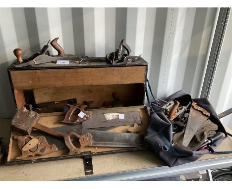 Quantity of vintage woodworking tools like saws, planes, drills, chisels and other  - THIS LOT IS TO BE COLLECTED BY APPOINTM