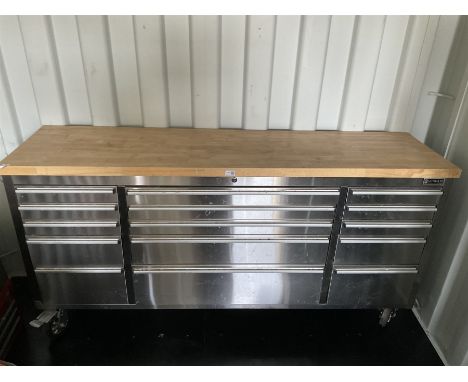 Large Ultima stainless steel tool chest/workbench on wheels, with large quantity of toolsDimensions: Height: 95cm  Length/Wid