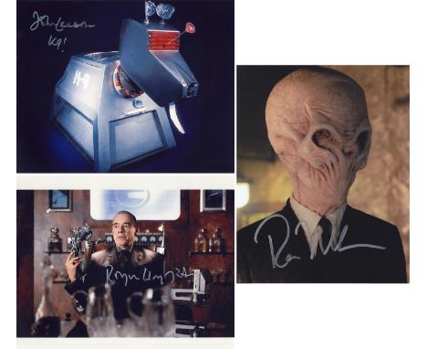 Blowout Sale! Lot of 3 Dr. Who tv show hand signed 10x8 photos. This beautiful lot of 3 hand signed photos depict John Leeson