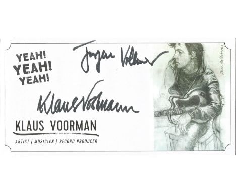 Beatles commemorative Paul McCartney envelope signed by Klaus Voorman and Jurgen Vollmer. Jürgen Vollmer (born 11 July 1939),