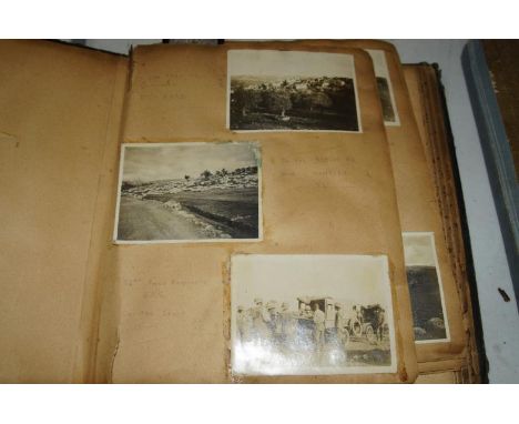WWI interest, an album and collection of black & white photographs relating to the Middle East including Gaza, Tahta, and wit
