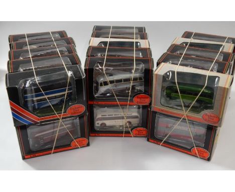 Thirty Exclusive First Editions Diecast Model Coaches and Buses, 1:76 scale, with original boxes.