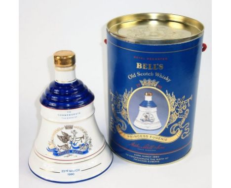 A Bells Scotch Whisky commemorative decanter, and contents, to commemorate the Birth of Princess Eugenie, 23rd March 1990, wi