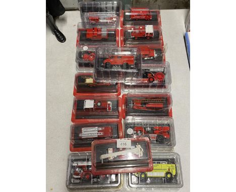 A COLLECTION OF DIECAST FIRE ENGINE MODELS 