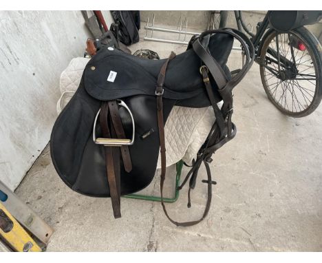 A SADDLE STAND, A WINTEC 200 SADDLE AND HEAD COLLARS ETC 