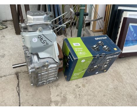 A HONDA OHV ENGINE AND A BOXED BRISTAN SHOWER PUMP 
