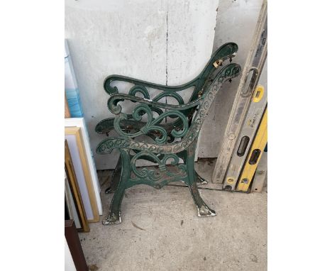 A PAIR OF CAST IRON BENCH ENDS 