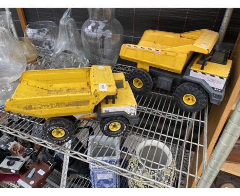 TWO VINTAGE TONKA TRUNK DUMP TRUCKS 