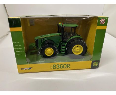 A BOXED BRITIANS JOHN DEERE 8360R 1:32 SCALE TRACTOR 