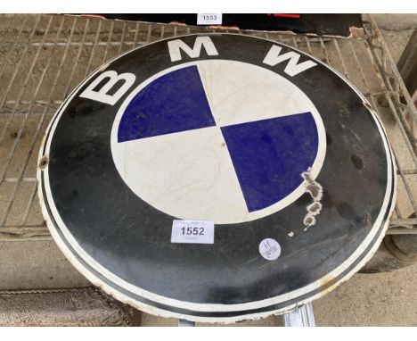 A MODERN 'BMW' CIRCULAR ENAMEL SIGN 
