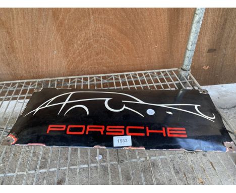A MODERN PORSCHE ENAMEL SIGN 