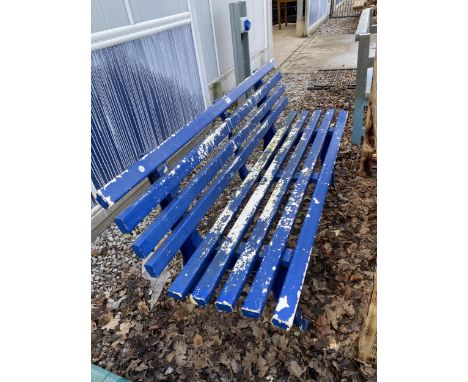 A PLASTIC SLATTED GARDEN BENCH 
