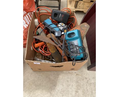 AN ASSORTMENT OF TOOLS TO INCLUDE SPANNERS AND AN ANGLE GRINDER ETC 