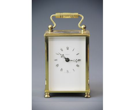 A gilt brass carriage clock, H. 15cm.