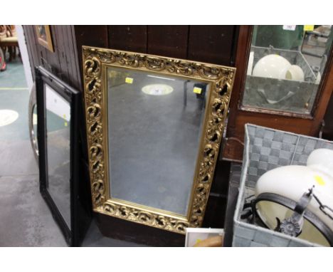 Gilt framed rectangular bevelled edge mirror, 83 cm x 55 cm