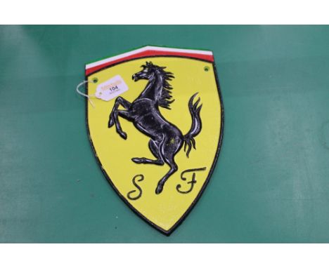 Ferrari cast metal sign 