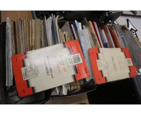 Three shoeboxes of ordnance survey maps 