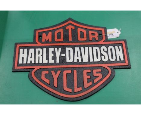 Harley Davidson motorcycle cast metal sign  