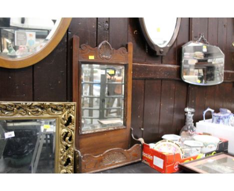 Wall mounted rectangular bevelled edge bathroom mirror 
