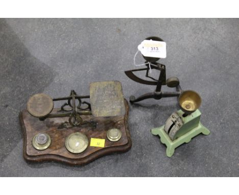 Set of postal scales and two other scales 