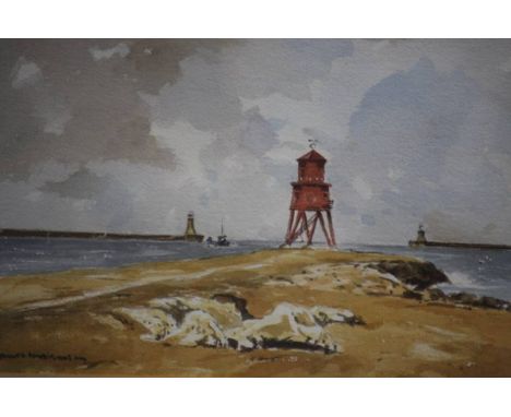 Thomas Wilkinson, watercolour, signed 'Marsden Rock', 12cm x 17cm and  'South Shields', 18cm x 26cm (2)
