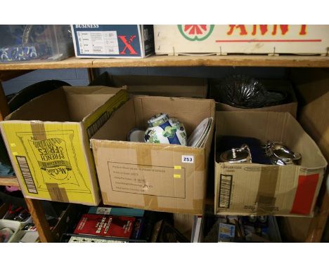 A shelf of miscellaneous, glassware, china etc.