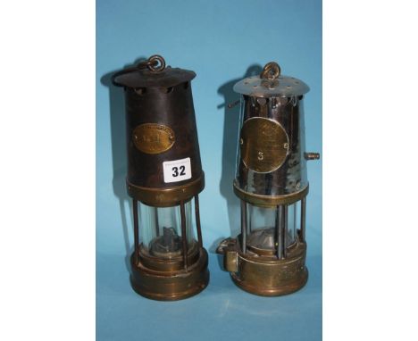 An Eccles miners lamp and a Patterson lamp