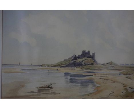 Thomas Wilkinson, watercolour, signed 'Bamburgh Castle', 34cm x 47cm