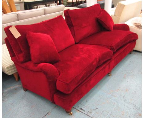 SOFA, Howard style in burgundy fabric, 210cm W x 98cm H x 96cm D. 