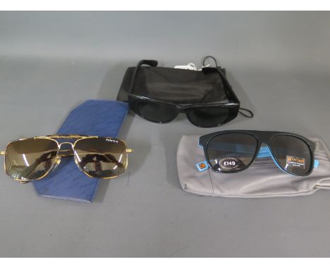 A pair of Vintage Rayban - USA made, ebony Dekko Sunglasses with signed B & L lenses and dating to the 1980's together with a