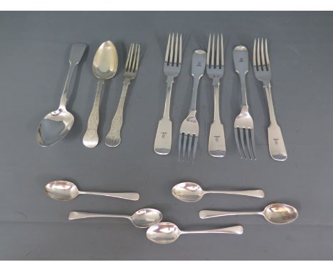 Assorted silver and plated flatware - total approx weight of silver 4.8 troy oz