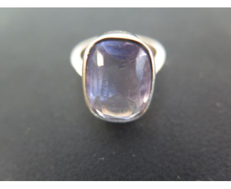 A 9ct gold single stone ring possibly pale amethyst ring size M - total weight approx 5.5 grams - overall good condition, min