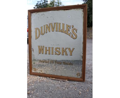Early to Mid 20th century Large Pub Whisky Advertising Mirror ' Dunville's Whisky, awarded 24 prize medals ' (glass a/f), 115