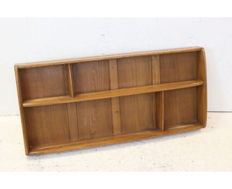 Ercol Light Elm Panel Back Hanging Display Shelf, 106cms long 