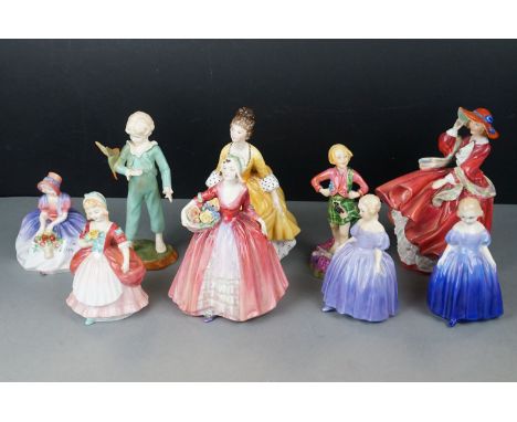 Seven Royal Doulton Top o' the Hill, Coralie HN 2307, Janet HN1537, Valerie HN2107, Marie, Monica HN1467, Marie HN1370 togeth