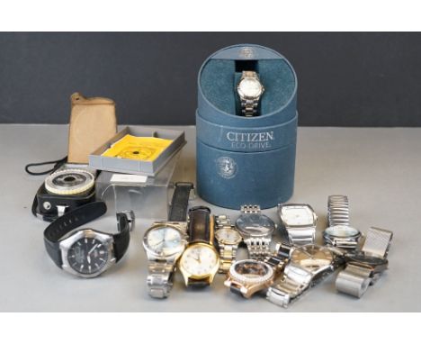 Collection of 12 gents / ladies watches, to include two Citizen Eco-Drive, Christian Lars, Casio wave ceptor, Skagen, Autogra