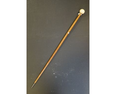 Heavy Walking Stick with Ivory Knop Handle 