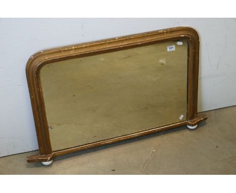 19th century Gilt Framed Overmantle Mirror, 94cms x 59cms 