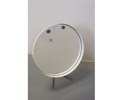 Mid 20th century Retro Circular Metal Adjustable Dressing Mirror, with label to verso for Elliotts of Newbury, 46cms high 