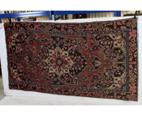 Vintage washed red ground, persian Hamadan village rug, approx. 200cm x 112cm 