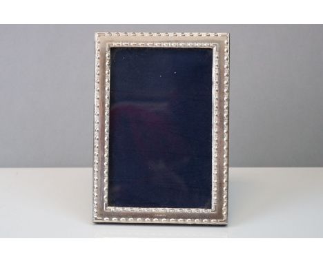 Silver framed, easel backed, picture frame 