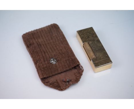 Vintage Dunhill gold plated cigarette lighter, made in Switzerland 