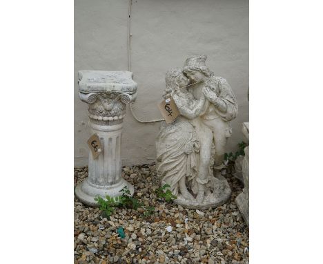 A garden or conservatory column plinth, stands approx 59cm in height. 