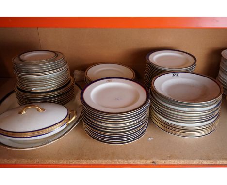 An early 20th century part dinner service by Minton and Copeland to include approx 70 plates, serving platter and tureen. 