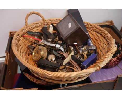 A large collection of vintage and contemporary costume jewellery together with a collection of watches. 