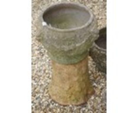 A  vintage reconstituted stone planter together with stand. stands approx 78cm in height. 