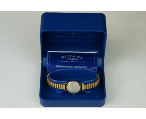 A ladies 9ct gold cased Rotary watch in original box. 
