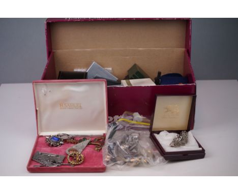 A collection of mainly vintage costume jewellery to include silver examples together with a quantity of watches.